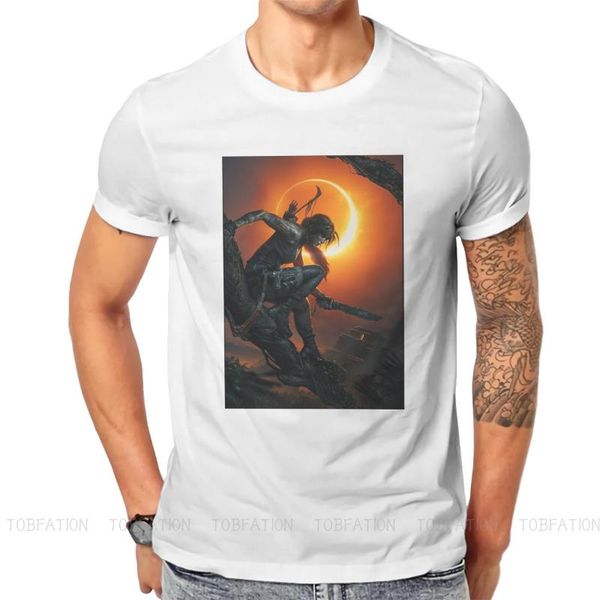 

men's t-shirts shadow unique tshirt tomb raider lara croft adventure game film creative gift idea t shirt short sleeve ofertas, White;black