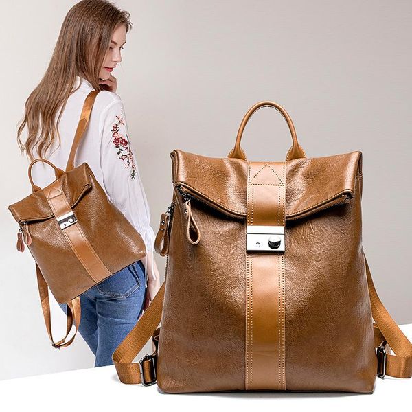 

backpack 2021 fashion leather mass travel ms. bag spring and summer handbag