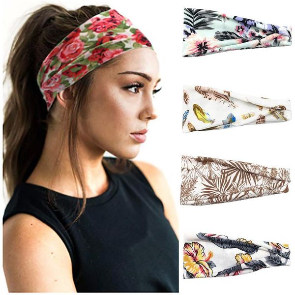 

3-4 colors headband fashion sweat absorption 1 piece hair band cotton man fitness elastic sports accessories woman yoga bands