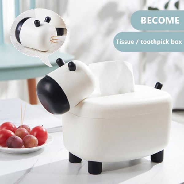 

tissue boxes & napkins simple cute cartoon lamb box toothpick paper towel napkin holder for household decoration home organizera48