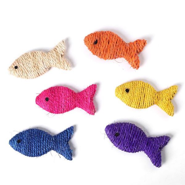 

cat toys natural sisal pet toy fish-shaped claw scratcher cute multicolor interactive accessories