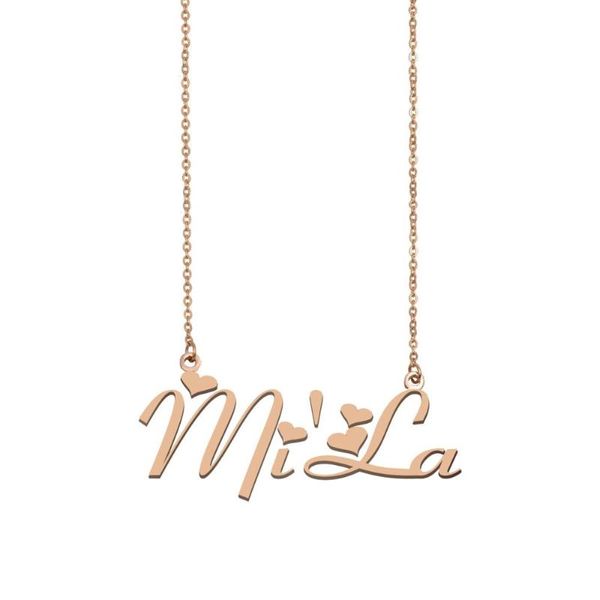 

pendant necklaces mi'la name necklace , custom for women girls friends birthday wedding christmas mother days gift, Silver