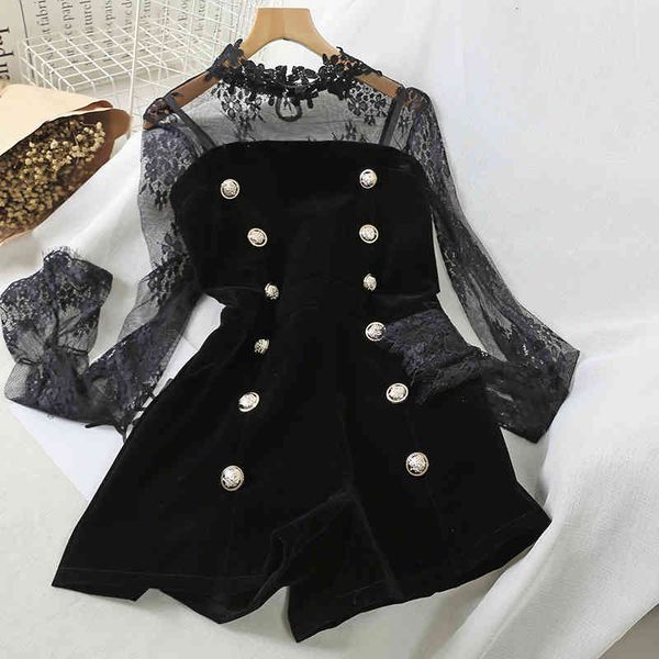 

men's casual shirts women's long sleeved lace shirt + double tube top, White;black