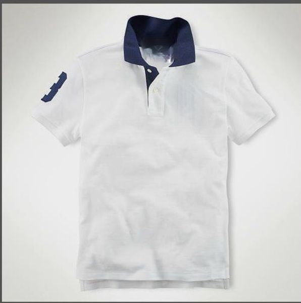 

qulogo161 men's pure color stitching collar large scale short sleeve t-shirt, White;black