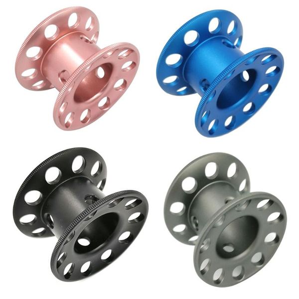

pool & accessories mini blank aluminum alloy diving finger spool tech wreck cave reel dive diver iving line guide holder for diy 15m