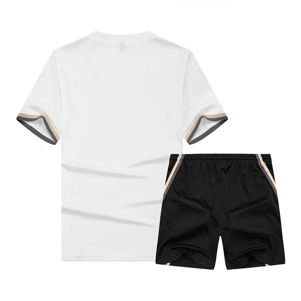 

men's tracksuits 2021 of the men casual ensemble fashion 2-piece sweat suit striped sleeve short t-shirt matching men's sports clo, Gray