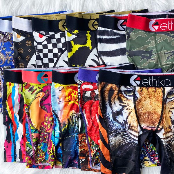 

ethika mens fashion boxer men underpants comfortable wear print underpant men's everyday underwears boys casual breathable boxers brief, Black;white