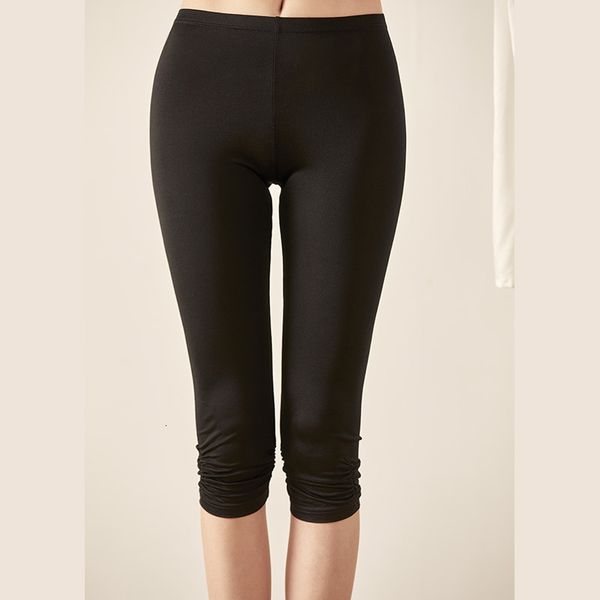

leggings women's silk 50% viscose stretchy pants capris leggings underpants m-3xl xs364, Black