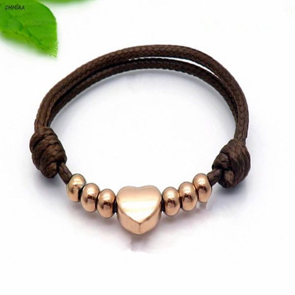 

charm bracelets fahion bracelet gold beads heart shaped women sainless steel hand made simple, Golden;silver