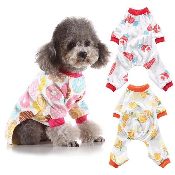 

dog apparel jumpsuits overalls clothes for dogs cotton pajamas york autumn cloth puppy sleeping 10e