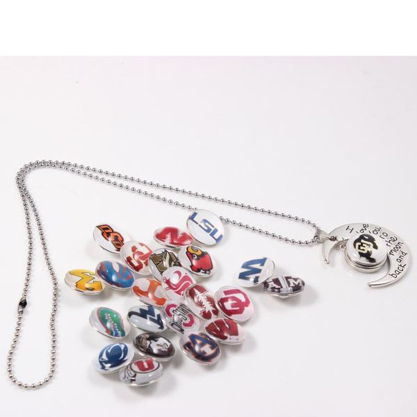 

pendant necklaces university sport necklace football charms i loveyou to the moon and back for wome men fans diy jewelry, Silver