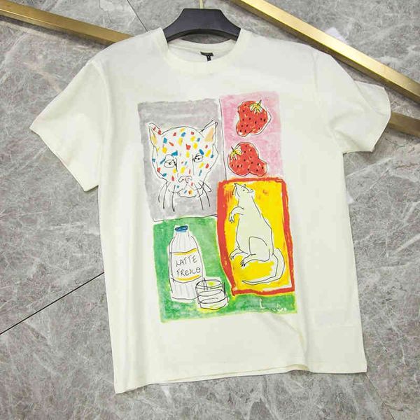 

summer new series head loose women's t-shirt recommended, White