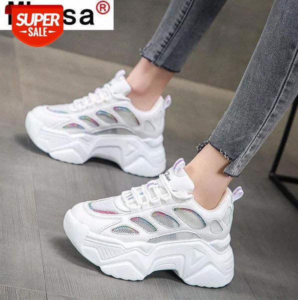 

spring 2021 new women sneakers platform round head vulcanize shoes fashion outdoor comfortable casual dad for woman #wy0u