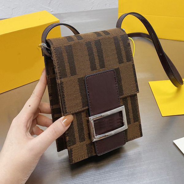 

mobile phone bag cross body bags purse fashion full letter embroidery canvas silver hardware buckle hasp women wallets high quality