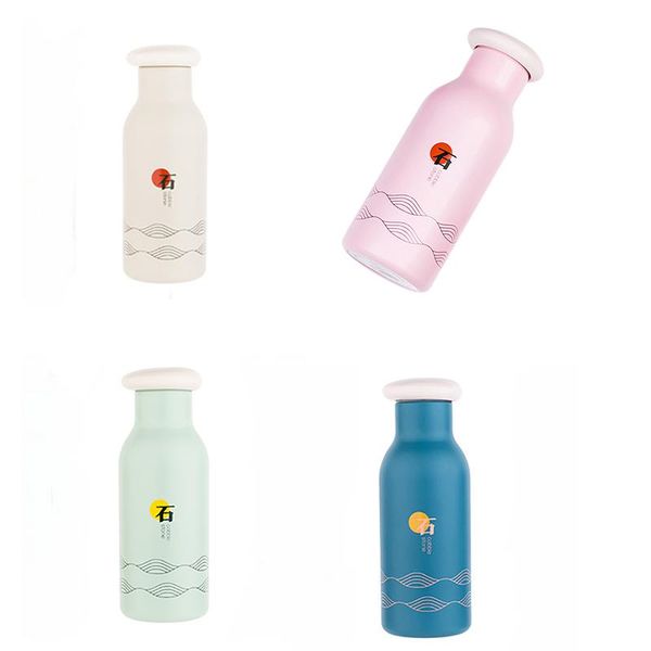 

water bottles japanese vacuum flask girl heart cute student anti-fall simple cup portable small