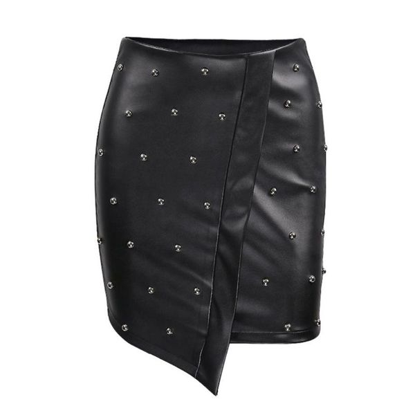 

skirts casual pu leather skirt women elegant lady skinny high waist black
