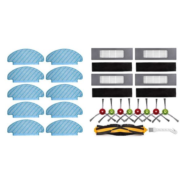 

vacuum cleaners 10pcs mop cloths cleaning with replacement part kit for ecovacs deebot ozmo accessories brushes filters