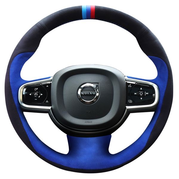 Adatto per Volvo V40v60xc60 Xc90s60ls90s80l Coprivolante in pelle scamosciata cucito a mano