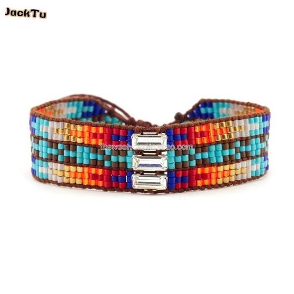 

tennis summer red gold mixed color seed beads single woven wrap bracelet, Golden;silver