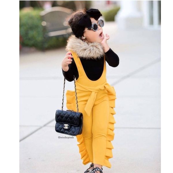 

ins children's yellow cotton suspenders, White