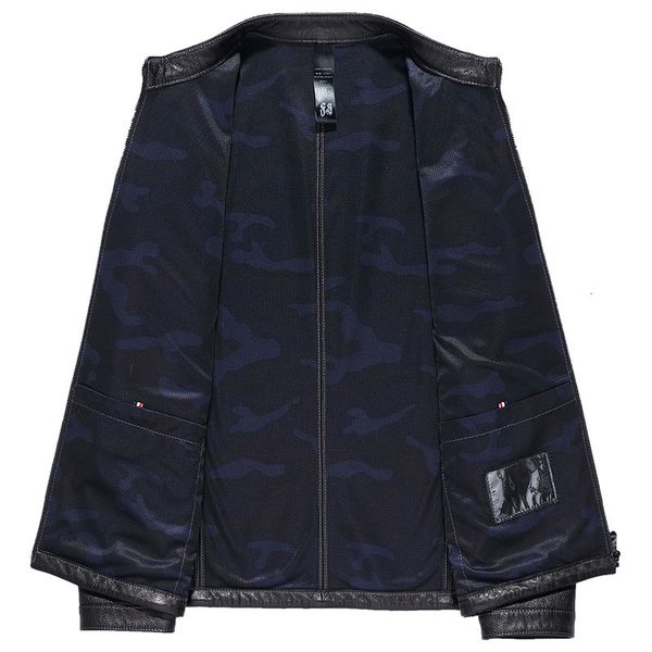 

men's leather & faux real genuine jacket men 100% goatskin coat casual slim fit chaqueta cuero hombre zts-19008 kj3839 351z, Black