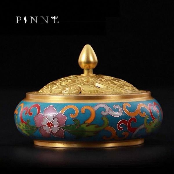 

fragrance lamps pinny cloisonne brass incense burner enamel copper sandalwood censer coil stick base tea ceremony accessories