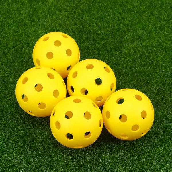 

golf balls 14pcs yellow pickleball with holes toy for indoor and outdoor courts
