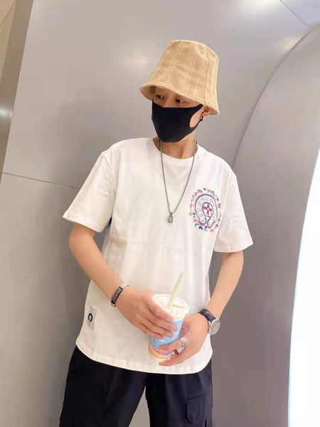 

2021 summer new cotton half popular round neck white croxin short sleeve t-shirt, White;black