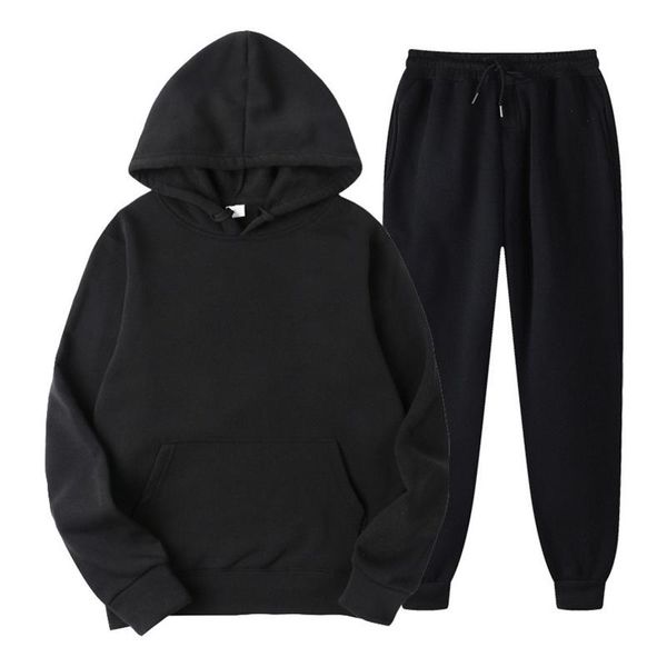 Tuta Tute Set da uomo Abbigliamento sportivo Moda Pile con cappuccio Tinta unita Pullover Felpa Abito in due pezzi Jogging 111