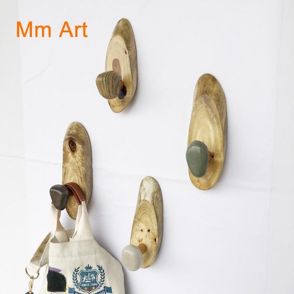 

towel racks kunyuan cobblestone creative solid wood hook entrance fitting room retro