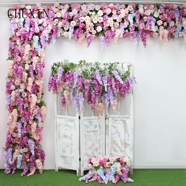 

decorative flowers & wreaths wisteria hanging orchid wall wedding backdrop arrangement home festival scene layout pography props decor fake