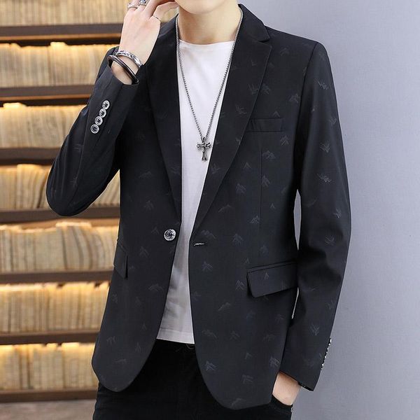 

suit men leisure 2021 spring small jacket korean version slim fashion students go with single west clothes men's suits & blazers, White;black