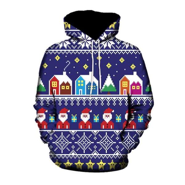 

men's hoodies & sweatshirts autumn men 3d print christmas oversized man hooded fashion streetwear male pullover clothes, Black