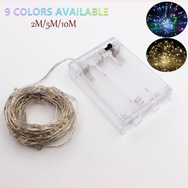 

strings usb 3xaa battery powered fairy light string waterproof 2m 5m 10m 20-100 leds silver line firefly holiday strip