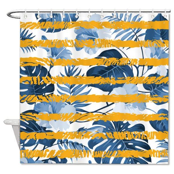 

bath curtain with bathroom rugs mats matching, geometric plant patchword yellow striped shower curtain with 10 hooks, multi