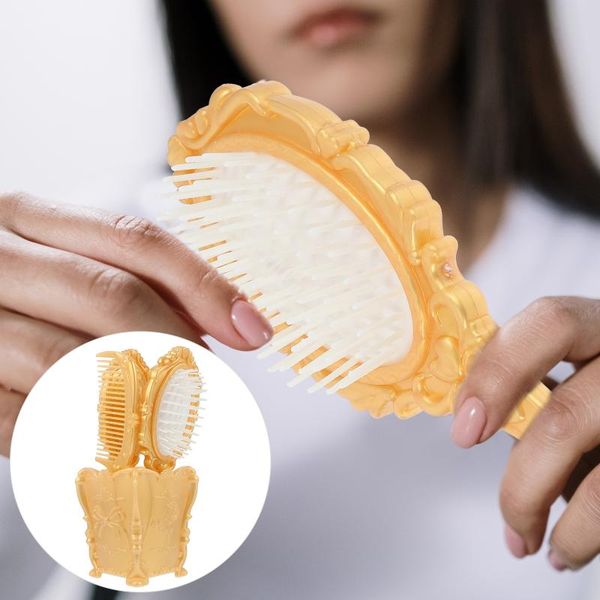 

hair brushes 5pcs salon brush deskdecorative comb set with storage holder, Silver