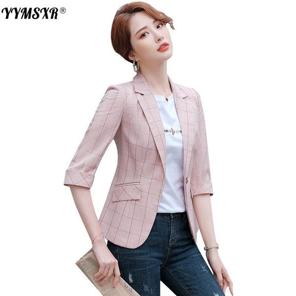 

women's suits & blazers temperament suit jacket summer thin casual small short cropped sleeve office lady blazer, White;black