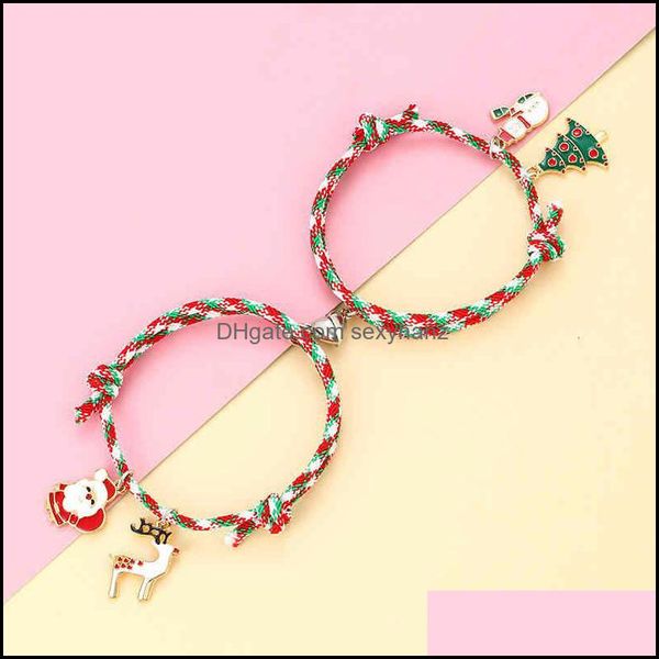 

charm bracelets jewelry bracelet a pair magnets attract girlfriends and lovers drop delivery 2021 symne, Golden;silver