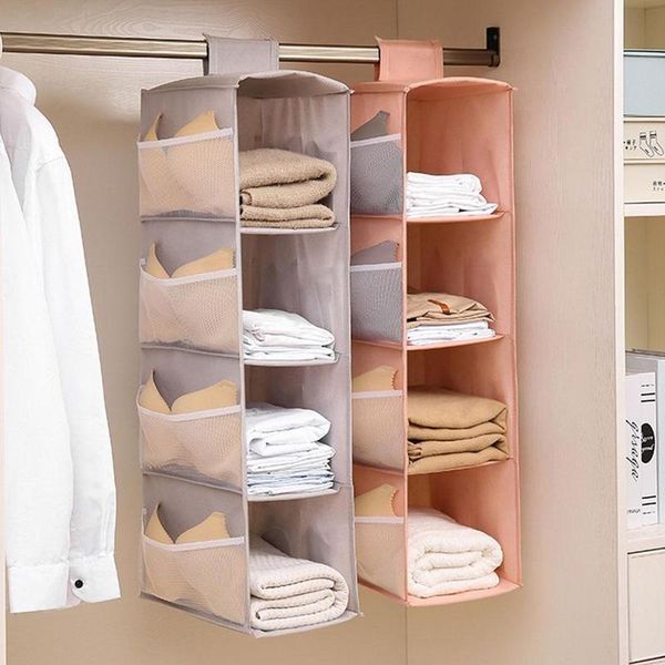

multi layer wardrobe closet organizer shelf hanging foldable clothes bra socks storage bag rack holder organiser boxes & bins