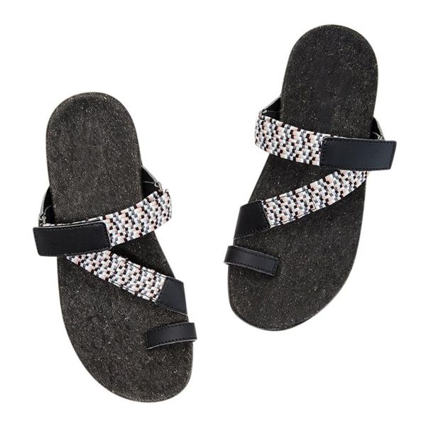 

women sandals flip flops shoes clip toe slippers 2021 summer outdoor ladies flat beach chaussure femme, Black
