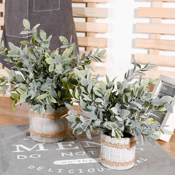 

qilixiang plant pot simulation plastic bonsai cement flower tree ball green artificial home decoration decorative flowers & wreaths