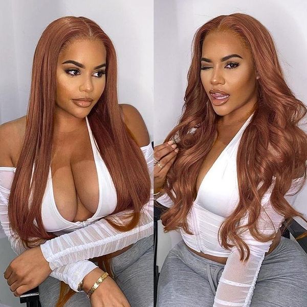 

lace wigs 13x4 chocolate brown front wig human hair straight hd transparent frontal preplucked colored, Black;brown