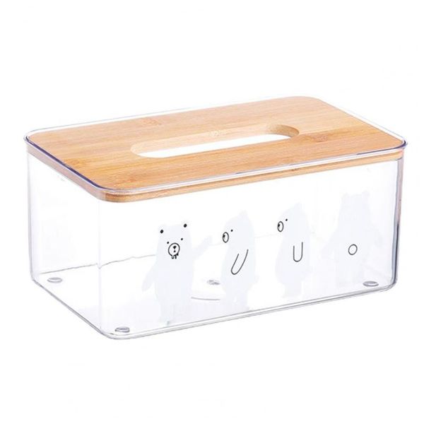 

tissue boxes & napkins durable napkin box smooth edge container with wood lid anti-dust detachable