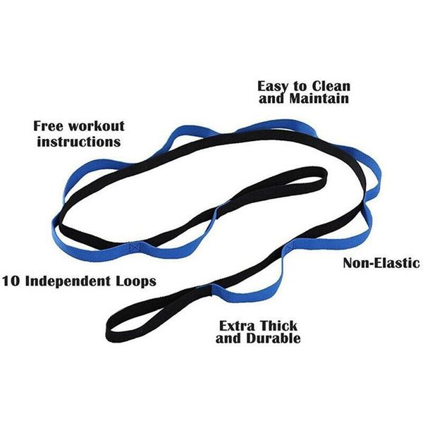 

2m/6.6ft yoga belts anti-gravity stretch strap antenna rope with grip loops fitness exercise waist leg resistance bands
