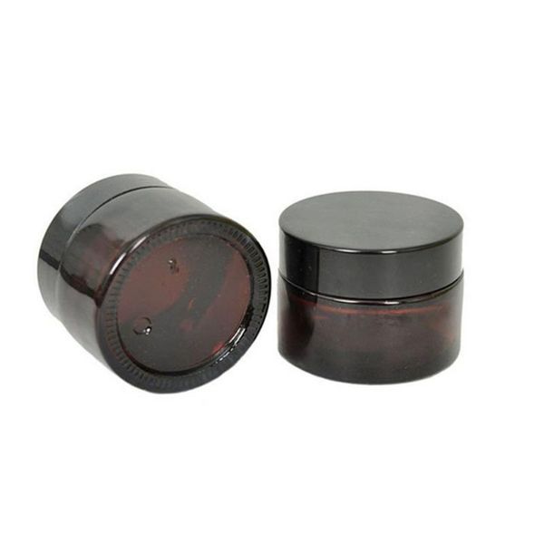 

amber glass empty refillable sample bottle case cosmetic cream jar pot container holder with liners and caps storage bottles & jars