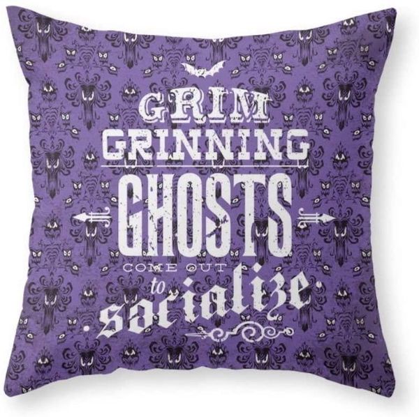 

sea girl soft haunted horror mansion - grim grinning ghosts throw pillow indoor cover case for your home cushion/decorative