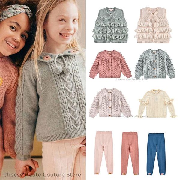 

pullover baby girls sweaters beautiful vintage style children winter jumer flower knit toddler kids fall clothes handmade, Blue