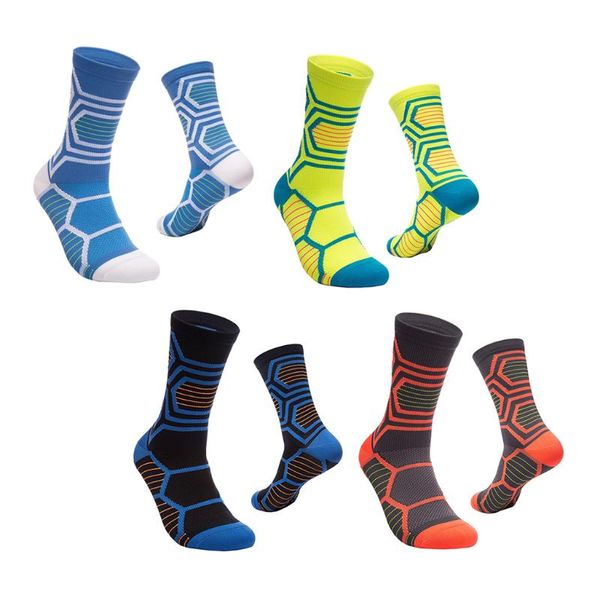 

sports socks 1 pair compression mid-calf ankle care cycling blue, Black