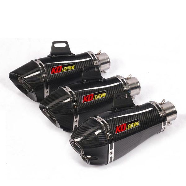 

universal motorcycle exhaust vent pipe without 51mm diameter 325mm length carbon fiber system for modified