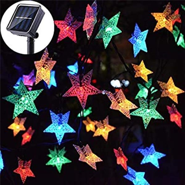 

solar lamps christmas fairy star lights string stars garland curtains interior tree decoration year wedding